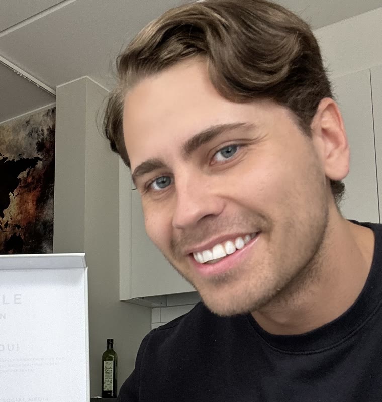 Christoffer smiling